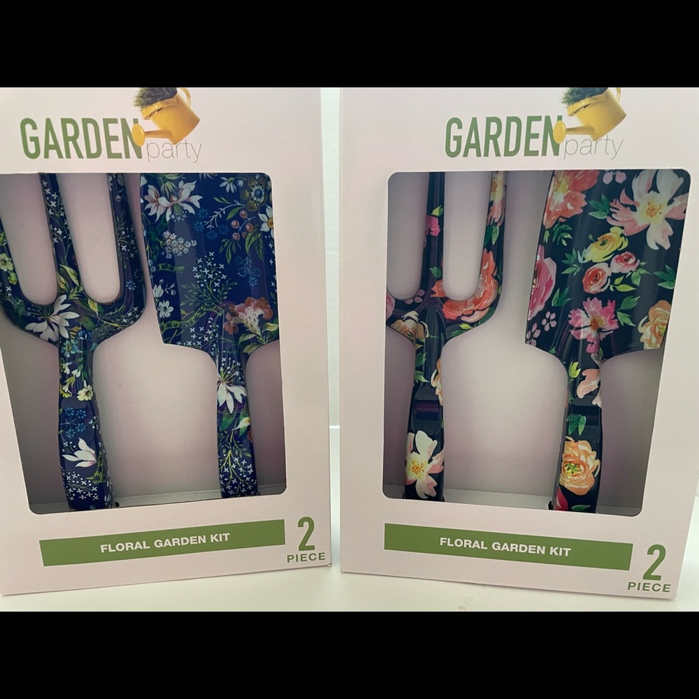 Garden Hand Tools, floral design, 2 sets